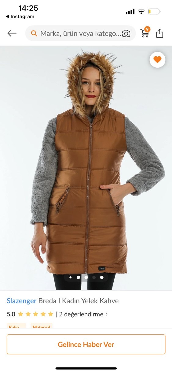 SIFIR-SLAZENGER *ŞAHANE Kahve Yelek - Görsel 2
