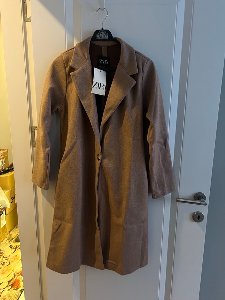 Mary & Mary Vizon veya Siyah Tek Düğmeli Dokulu Kaban - Görsel 4