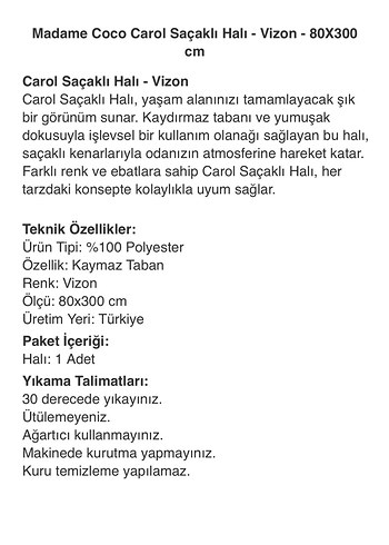 TAM 4.200 TLlik Madame Coco Halı sadece 1199 tl - Görsel 3