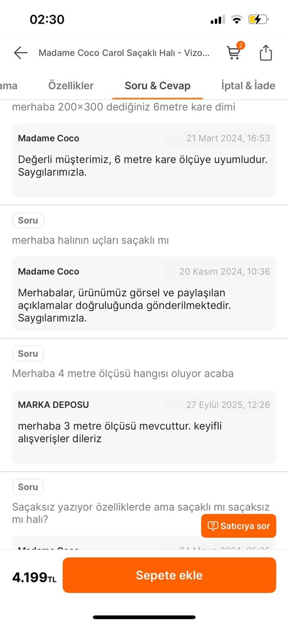 TAM 4.200 TLlik Madame Coco Halı sadece 1199 tl - Görsel 5