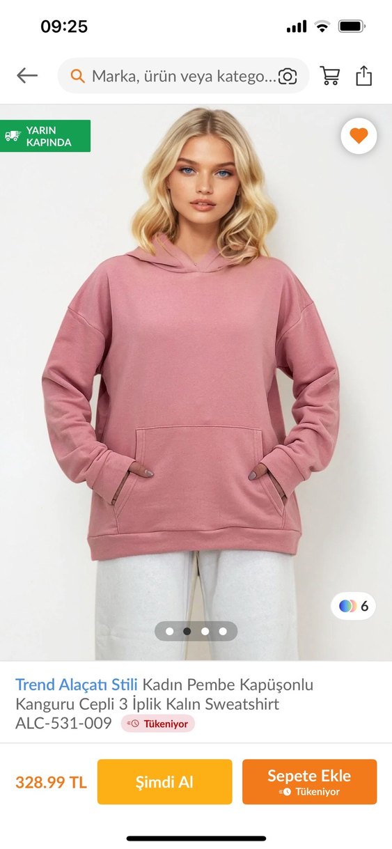 HAPPINESS Sıcacık Tutan S ve M Beden mevcut Kapüşonlu Sweatshirt - Görsel 2