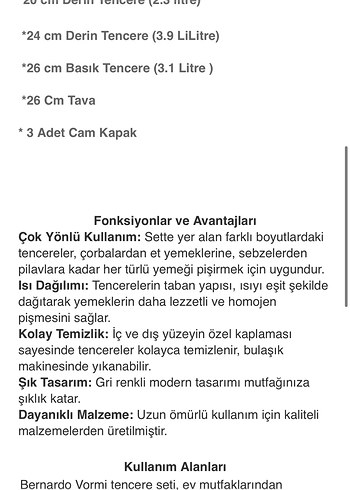 Bernardo 7 Parça Granit Tencere Seti - Görsel 8