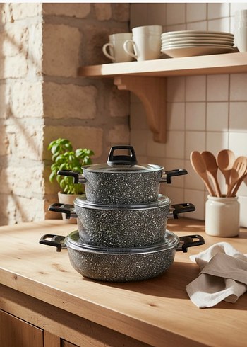 Bernardo 7 Parça Granit Tencere Seti - Görsel 3