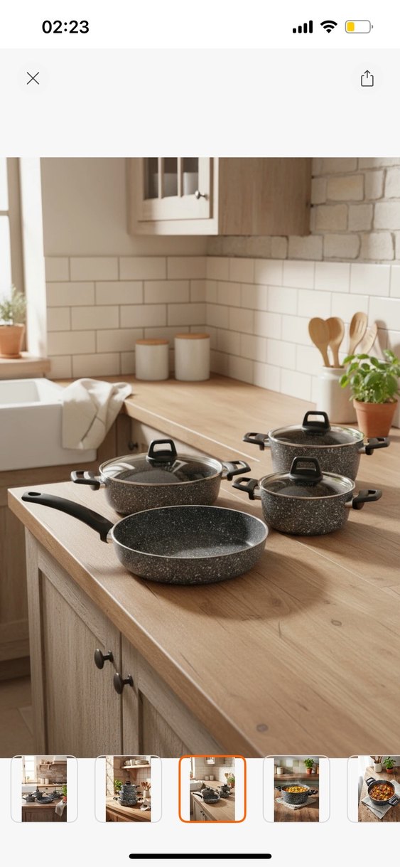 Bernardo 7 Parça Granit Tencere Seti - Görsel 2