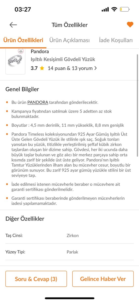 *ORİJİNAL PANDORA Işıltılı Kesişimli no.54 Tektaş Yüzük - Görsel 5