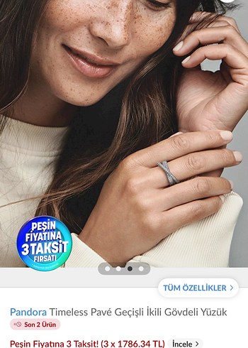 ORİJİNAL PANDORA Timeless PAVE Elegant 48 numara Yüzük - Görsel 6