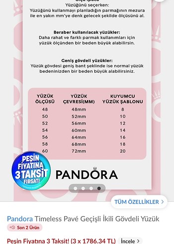 ORİJİNAL PANDORA Timeless PAVE Elegant 48 numara Yüzük - Görsel 7