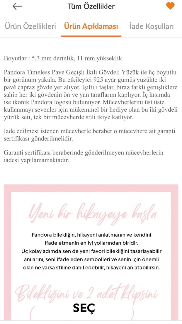 ORİJİNAL PANDORA Timeless PAVE Elegant 48 numara Yüzük - Görsel 2