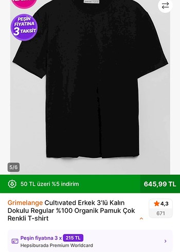 Grimelange Erkek Organik Pamuk 3'lü Tişört - Görsel 12