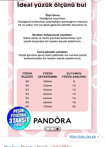PANDORA PEMBE ALTIN KAPLAMA Papatya Yüzük - Görsel 6
