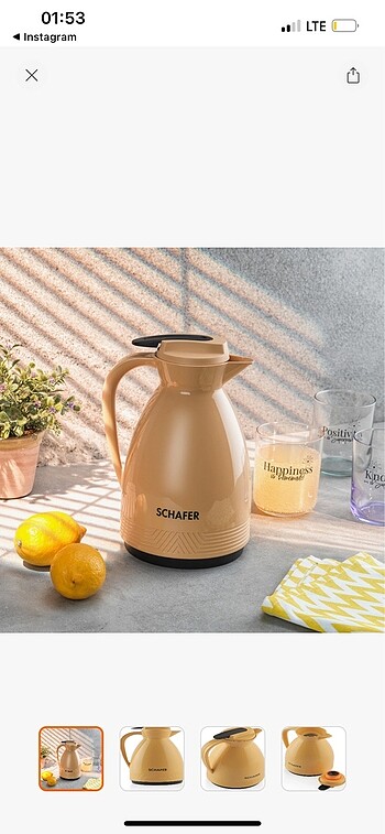 Schafer Kitchenhouse Cam Termos Sarı 1 lt