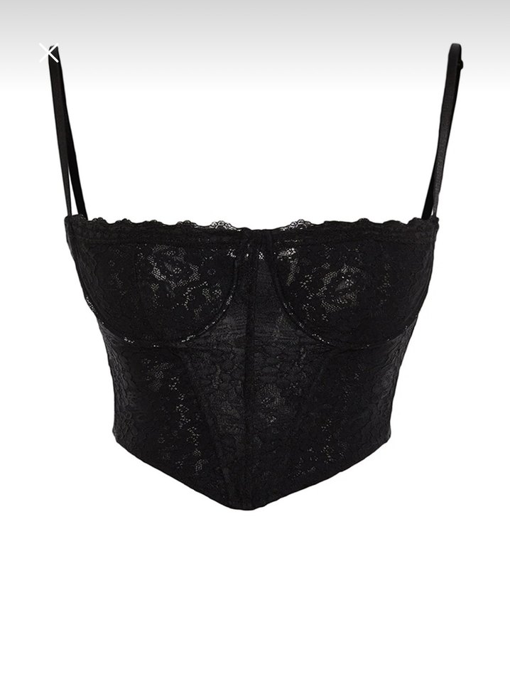 Dantel Detaylı Siyah Bustiyer - Görsel 3