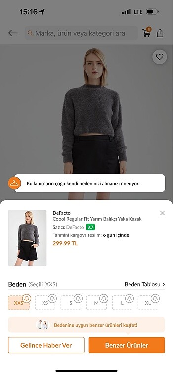 s Beden gri Renk YUMOŞ YUMOŞ KAZAK