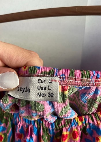 Diğer Renkli Bohem Mini Straplez Bluz Takım Etek