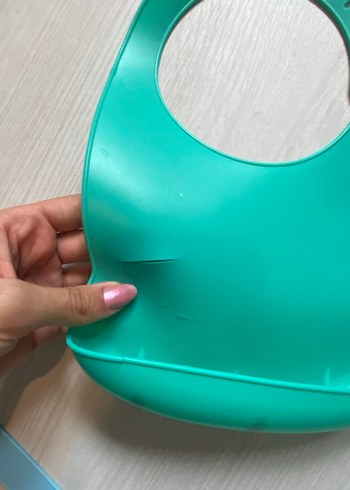 Ayarlanabilir Turkuaz Bebek Mama Önlüğü - Görsel 3