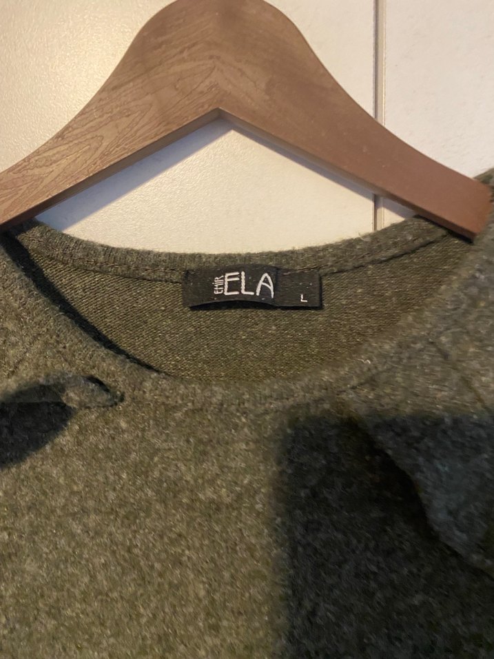 Kadın Gri Uzun Kollu Triko Elbise - Görsel 5