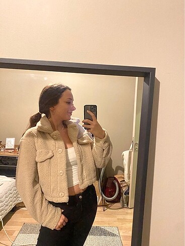 Bej bershka yumoş ceket