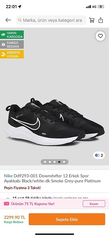 40 Beden siyah Renk Nike ayakkabı