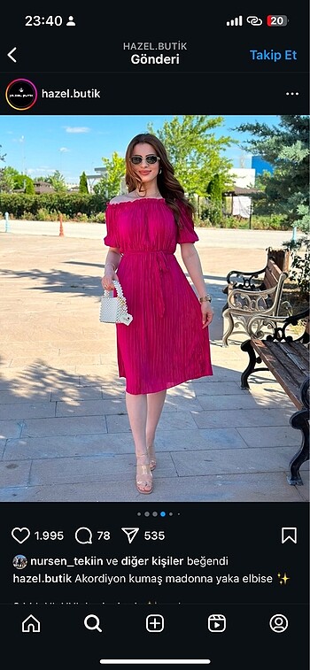 Pembe midi elbise