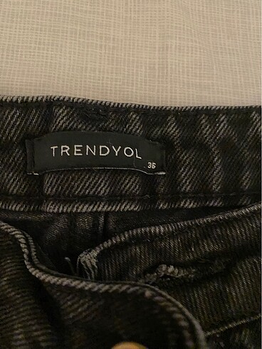 s Beden Trendyol siyah kot mom jean