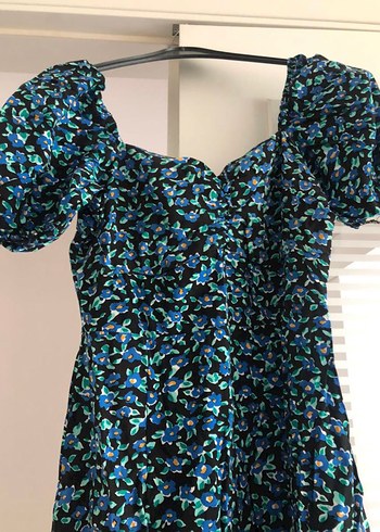 Mavi Çiçekli Elbise - Görsel 5