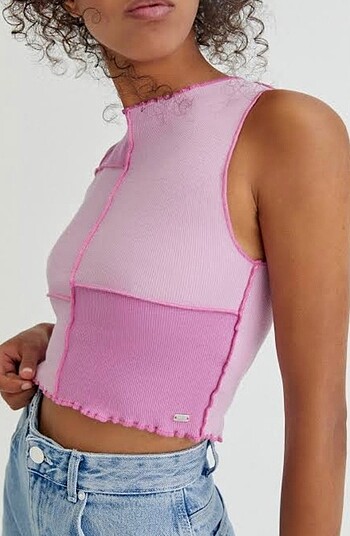 Pull and Bear pull and bear dikişli patchwork top