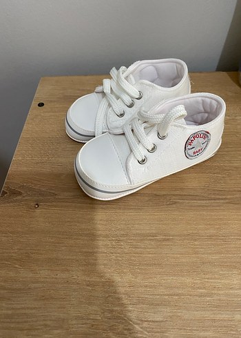 Bebek Beyaz İlk Adım Ayakkabısı Velcro - Görsel 2