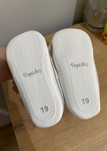 Bebek Beyaz İlk Adım Ayakkabısı Velcro - Görsel 4