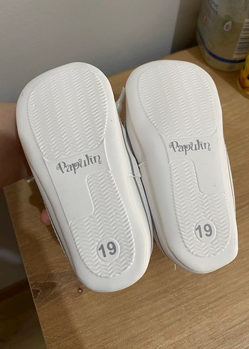Bebek Beyaz İlk Adım Ayakkabısı Velcro - Görsel 3