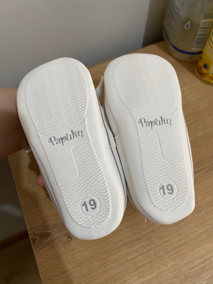 Bebek Beyaz İlk Adım Ayakkabısı Velcro - Görsel 4