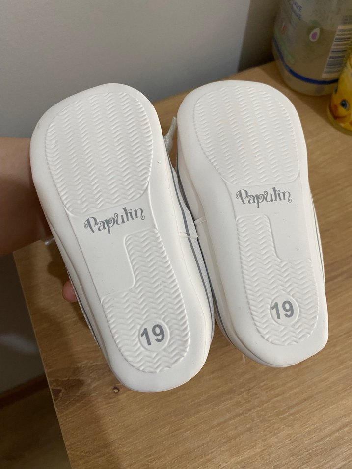 Bebek Beyaz İlk Adım Ayakkabısı Velcro - Görsel 3