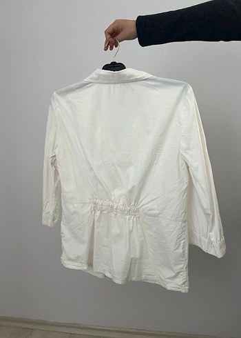 Düğmeli Beyaz Kadın Gömlek - Görsel 2