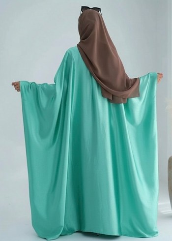 Turkuaz Uzun Kollu Salaş Elbise - Görsel 2