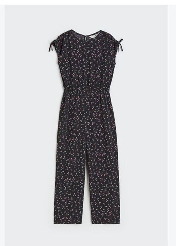 Siyah Bağlama Desenli Hamile Tulum - Görsel 2