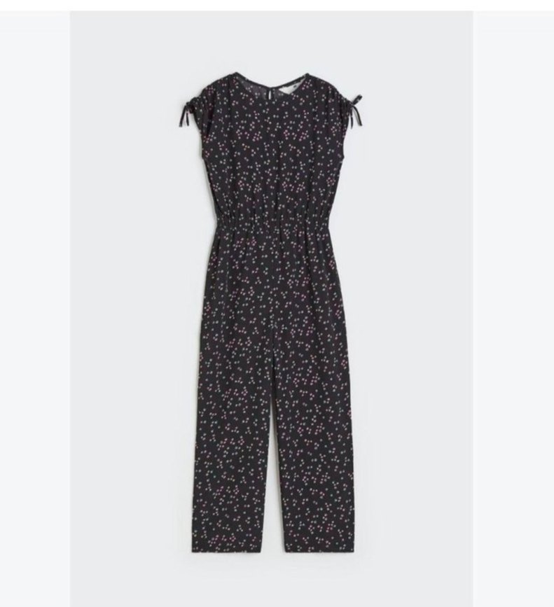 Siyah Bağlama Desenli Hamile Tulum - Görsel 2