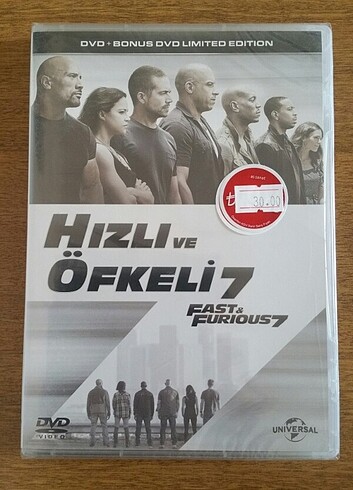 Hızlı ve Öfkeli 7 2 diskli dvd film