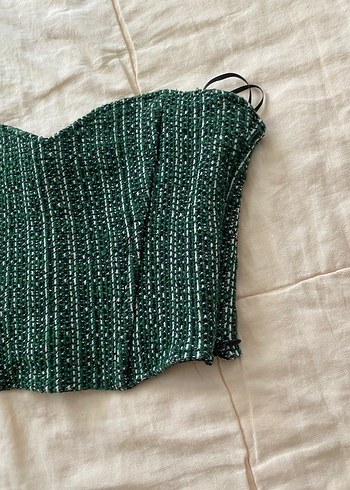 xs Beden yeşil Renk Zara korse crop