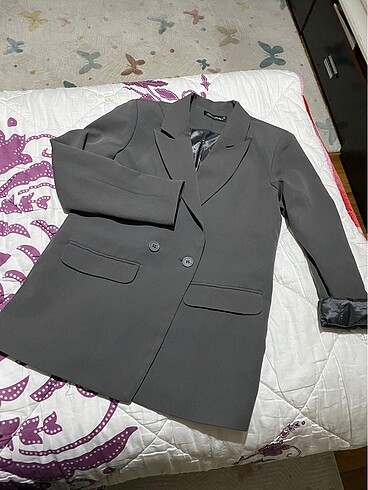 36 Beden gri Renk Blazer ceket