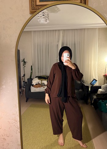 Kadın Kahverengi Salaş Takım - Görsel 2