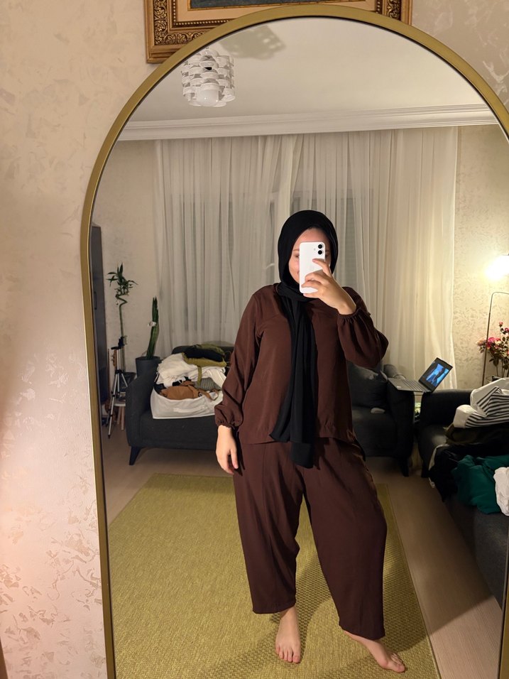 Kadın Kahverengi Salaş Takım - Görsel 2