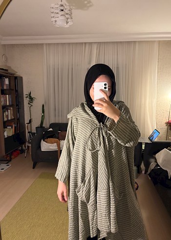 Gri Zebra Desenli Uzun Hamile Kap - Görsel 3