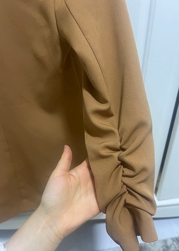 Blazer ceket, kolları büzgülü - Görsel 3