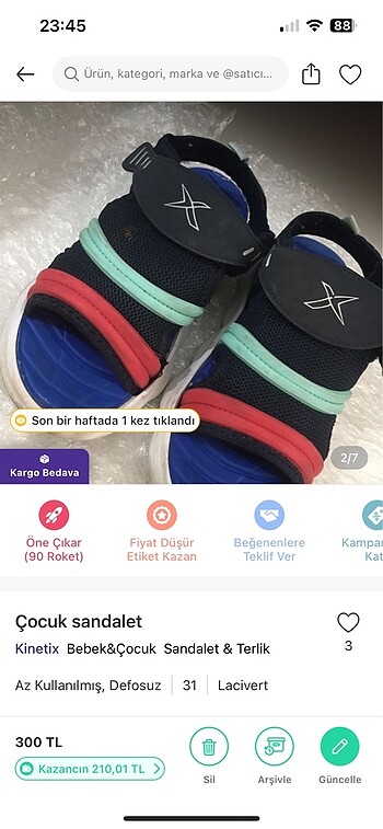 31 Beden çeşitli Renk Kinetix çocuk sandalet