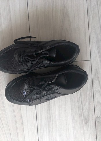 Siyah Platform Topuklu Kadın Spor Ayakkabı - Görsel 3