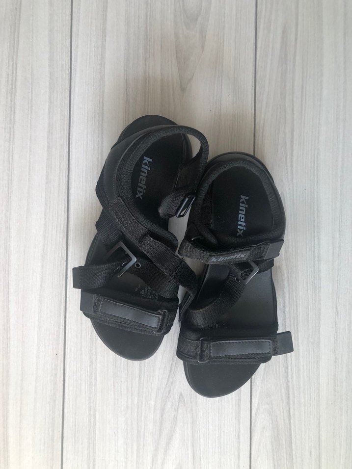 Kadın Siyah Cırtlı Dolgu Topuklu Sandalet - Görsel 3