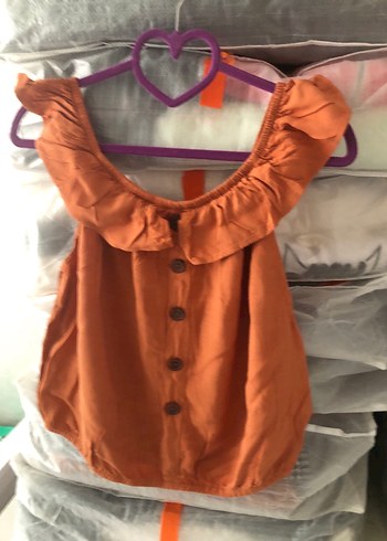 Düğmeli, Askısız, Keten Kadın Bluz - Görsel 2