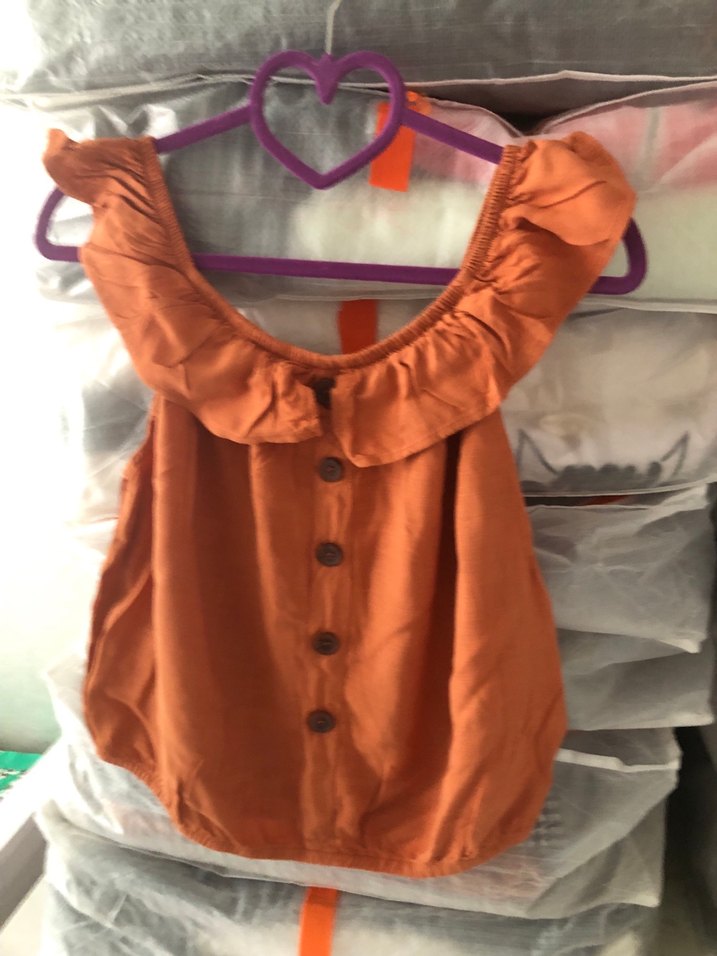 Düğmeli, Askısız, Keten Kadın Bluz - Görsel 2