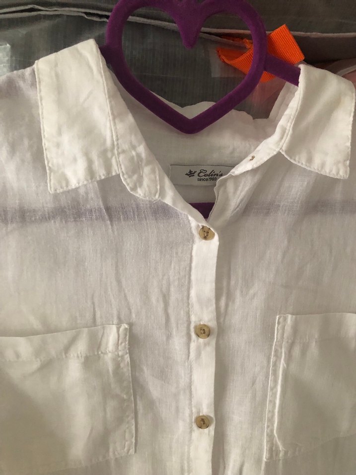 Kadın Beyaz Keten Uzun Kollu Gömlek - Görsel 3