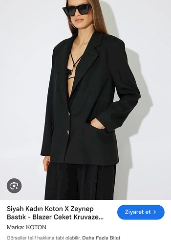 Koton X Zeynep Bastık Siyah Kruvaze Blazer