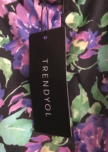 Mor Çiçek Desenli Bohem Elbise - Görsel 4